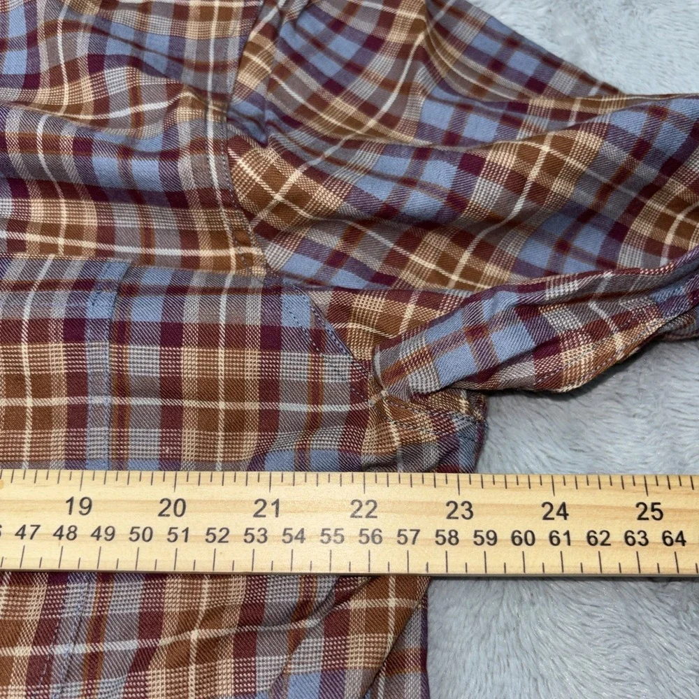 Duck Head Houser Plaid Cotton Wool Sport Shirt Saddle Brown NWT Long Sleeve‎ Lg